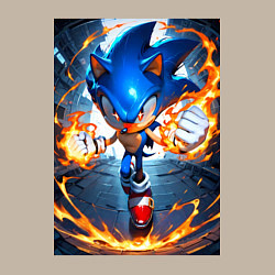 Свитшот хлопковый мужской Соник огненные кулаки, цвет: миндальный — фото 2