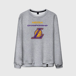 Свитшот хлопковый мужской Lakers championship, цвет: меланж