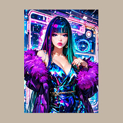 Свитшот хлопковый мужской Девушка поп идол в мехах, цвет: миндальный — фото 2