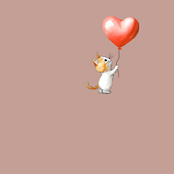 Свитшот хлопковый мужской Котик с шариком сердцем, цвет: пыльно-розовый — фото 2