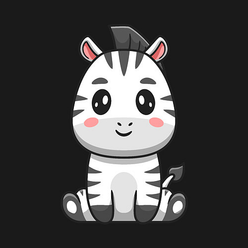 Мужской свитшот Весёлая зебра / Черный – фото 3