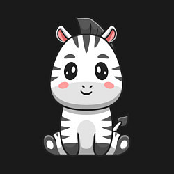 Свитшот хлопковый мужской Весёлая зебра, цвет: черный — фото 2