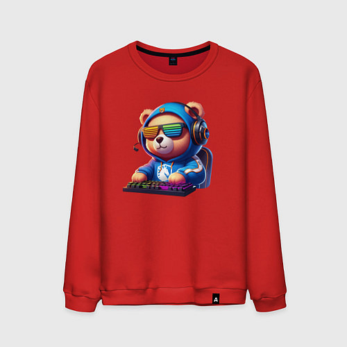 Мужской свитшот Bear cub is a player of Team Liquid - esports / Красный – фото 1