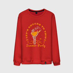 Свитшот хлопковый мужской Summer party, цвет: красный