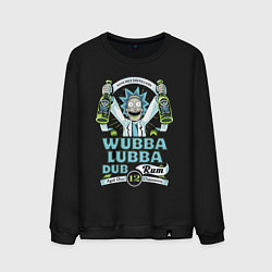Свитшот хлопковый мужской Рик - вубба лубба даб ром, цвет: черный