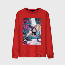 Мужской свитшот Девушка на роликах исполняет трюки