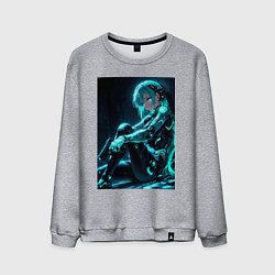 Мужской свитшот Девушка киборг в стиле Cyberpunk