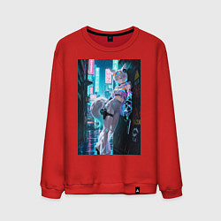 Мужской свитшот Лиса наемник в стиле Cyberpunk