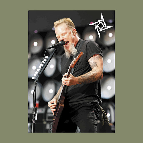 Мужской свитшот James Alan Hatfield - Metallica / Авокадо – фото 3