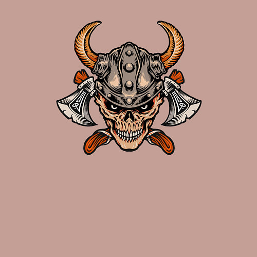 Мужской свитшот Череп викинга / Пыльно-розовый – фото 3