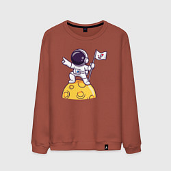 Свитшот хлопковый мужской Вперёд в космос, цвет: кирпичный