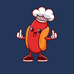 Свитшот хлопковый мужской Хот-дог повар, цвет: тёмно-синий — фото 2