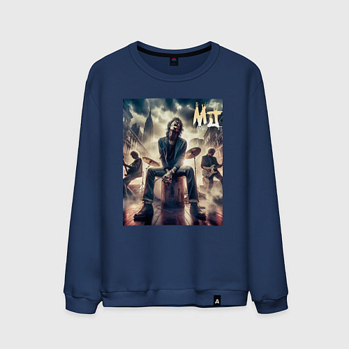 Мужской свитшот Rolling Stones - Mick Jagger / Тёмно-синий – фото 1