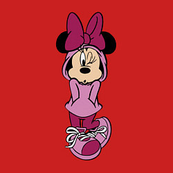 Свитшот хлопковый мужской Минни Маус в капюшоне, цвет: красный — фото 2