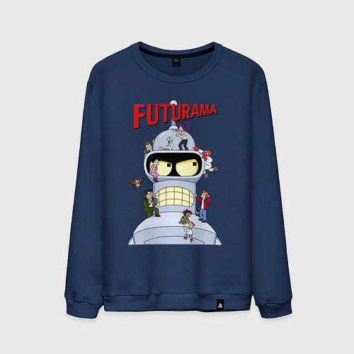 Мужской свитшот Futurama all / Тёмно-синий – фото 1