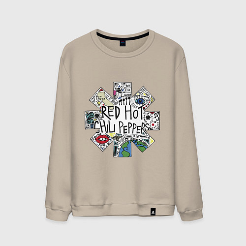 Мужской свитшот RHCP - logo with songs / Миндальный – фото 1