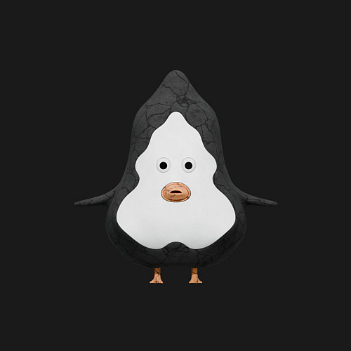 Мужской свитшот Cartoon penguin character / Черный – фото 3