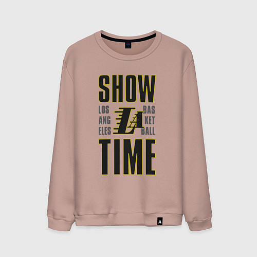Мужской свитшот Lakers show time / Пыльно-розовый – фото 1