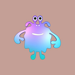 Свитшот хлопковый мужской Monster cartoon blue purple, цвет: пыльно-розовый — фото 2