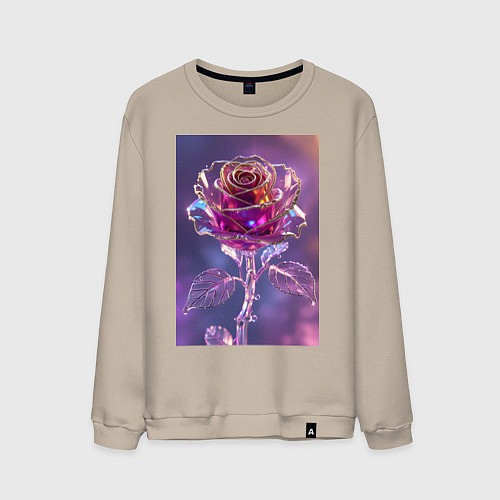 Мужской свитшот Кристальная роза / Миндальный – фото 1