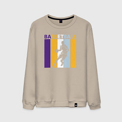 Свитшот хлопковый мужской Play basketball, цвет: миндальный