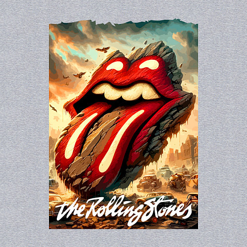 Мужской свитшот Rolling Stones - logo transformation / Меланж – фото 3