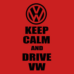Свитшот хлопковый мужской Keep Calm & Drive VW, цвет: красный — фото 2
