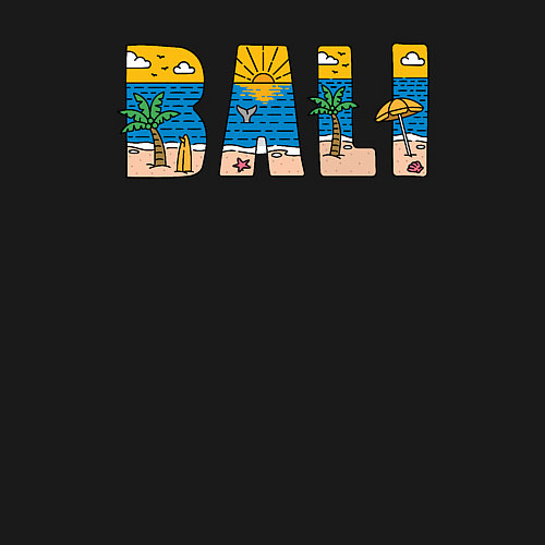 Мужской свитшот Остров Бали / Черный – фото 3