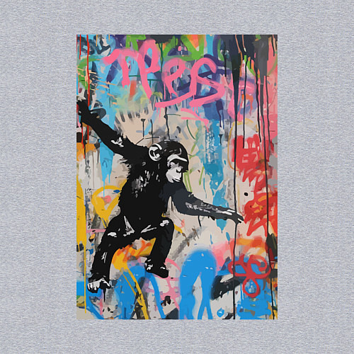 Мужской свитшот Monkey graffiti / Меланж – фото 3
