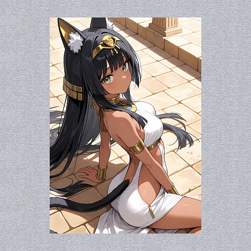 Мужской свитшот Сфинкс в древнем Египте / Меланж – фото 3