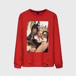 Свитшот хлопковый мужской Сфинкс в древнем Египте, цвет: красный