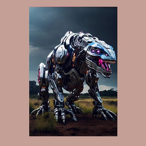 Мужской свитшот Робот в стиле Horizon / Пыльно-розовый – фото 3