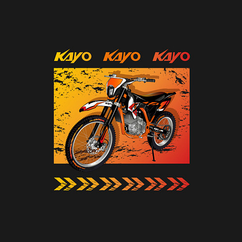 Мужской свитшот Kayo эндуро мотоцикл / Черный – фото 3