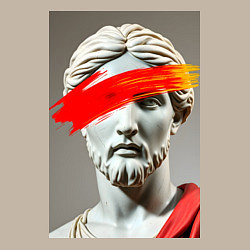 Свитшот хлопковый мужской Античная статуя с красным штрихом, цвет: миндальный — фото 2