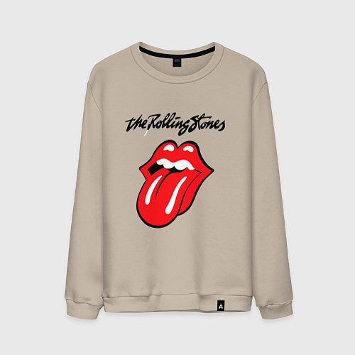 Мужской свитшот Rolling Stones - logo / Миндальный – фото 1