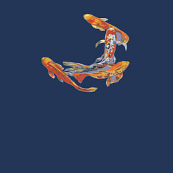 Свитшот хлопковый мужской Карпы кои рыбы, цвет: тёмно-синий — фото 2