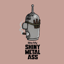 Свитшот хлопковый мужской Бендер - укуси мой металлический зад, цвет: пыльно-розовый — фото 2