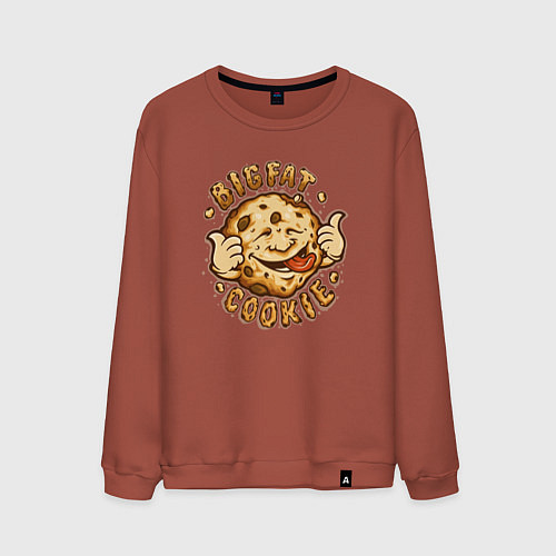 Мужской свитшот Жирное печенько / Кирпичный – фото 1