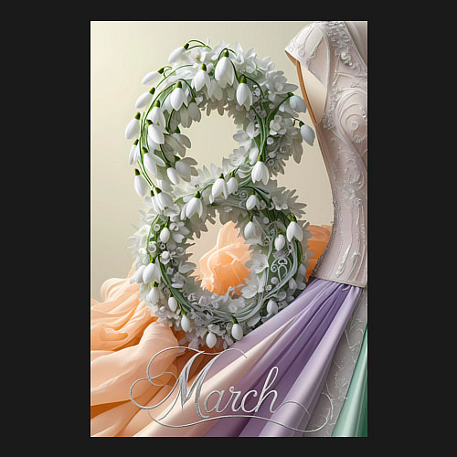 Мужской свитшот Ландыши 8 марта / Черный – фото 3