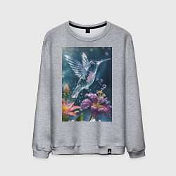 Мужской свитшот Колибри у цветка