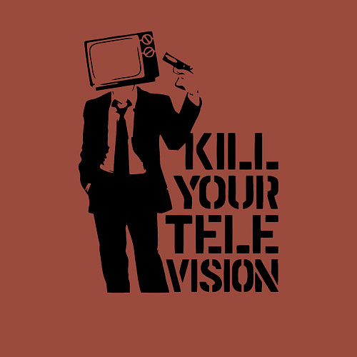 Мужской свитшот Убей свой телевизор / Кирпичный – фото 3
