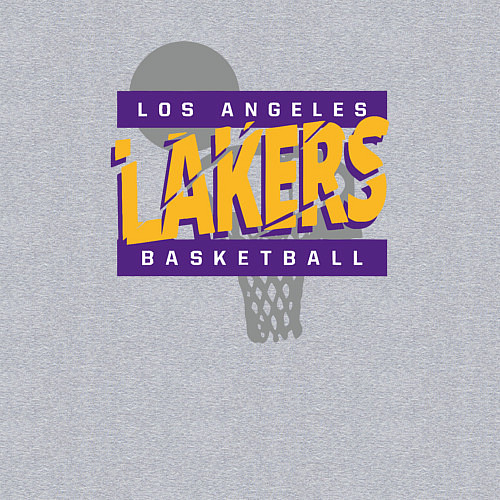 Мужской свитшот Lakers basketball play / Меланж – фото 3