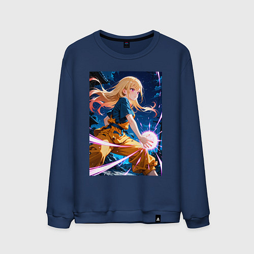 Мужской свитшот Марин Китагава косплей Dragon Ball / Тёмно-синий – фото 1