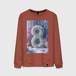 Мужской свитшот Ландыши к 8 марта на снегу