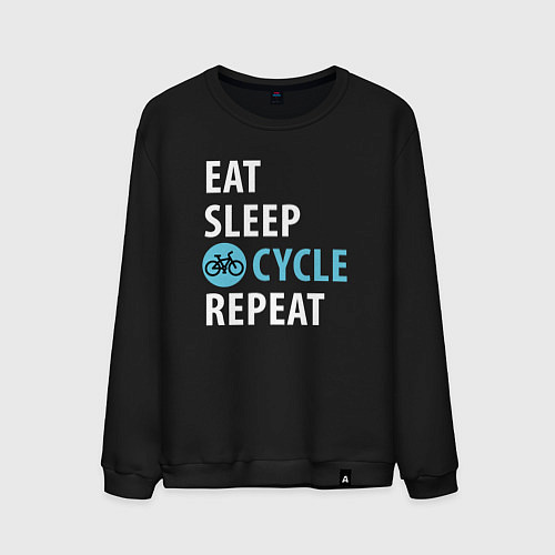 Мужской свитшот Еда сон велик / Черный – фото 1
