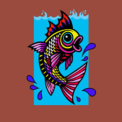 Свитшот хлопковый мужской Рыбка в воде, цвет: кирпичный — фото 2