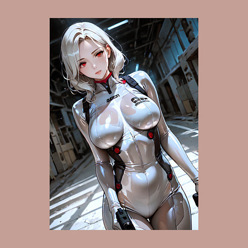 Мужской свитшот Девушка-наемница / Пыльно-розовый – фото 3