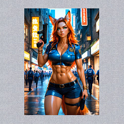 Свитшот хлопковый мужской Рыжая лиса-полицейский, цвет: меланж — фото 2