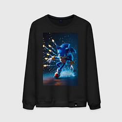 Мужской свитшот Соник убегает от ракет
