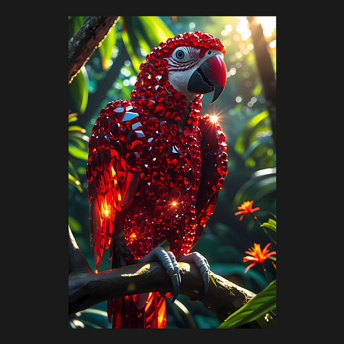 Мужской свитшот Попугай из драгоценных камней / Черный – фото 3